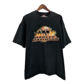 ハーレーダビッドソン(Harley Davidson)の00年代 USA製 HARLEY DAVIDSON ハーレーダビッドソン 半袖Ｔシャツ 大きいサイズ ブラック(メンズ 3XL)中古 古着 T8448(Tシャツ/カットソー(半袖/袖なし))