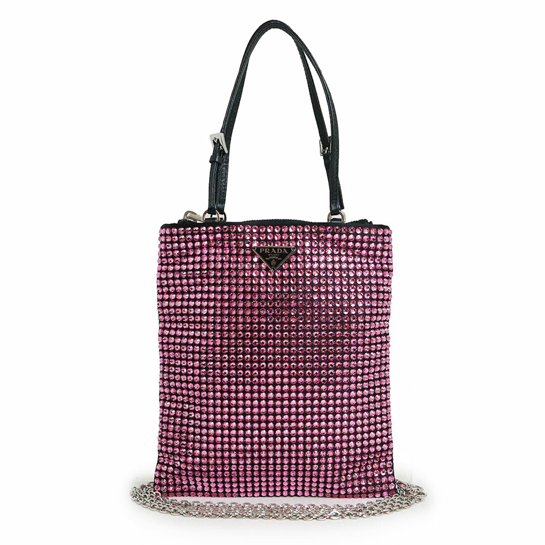 PRADA - プラダ トライアングル 三角ロゴプレート 2WAY チェーン PRADA - プラダ トライアングル 三角ロゴプレート 2WAY チェーン