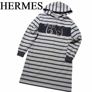 HERMES - 希少✨HERMES シャツワンピース シルク100% 半袖 競馬 HERMES - 希少✨HERMES シャツワンピース シルク100% 半袖 競馬