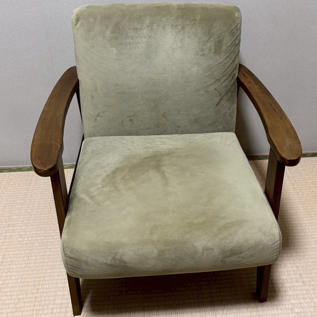 NOCE ソファ 北欧 レトロ 木製 モケットソファ 1人 中古 NOCE ソファ 北欧 レトロ 木製 モケットソファ 1人 中古