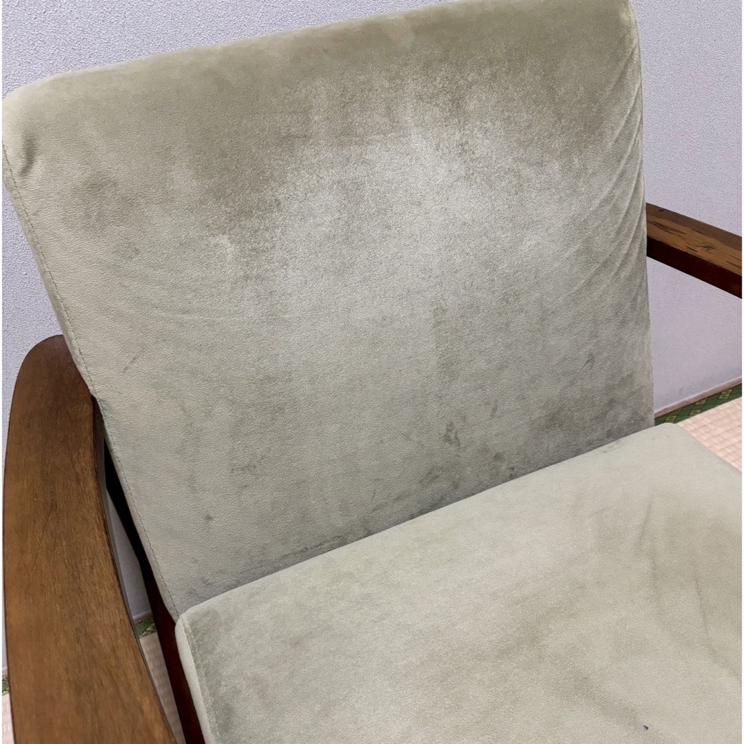 NOCE ソファ 北欧 レトロ 木製 モケットソファ 1人 中古 NOCE ソファ 北欧 レトロ 木製 モケットソファ 1人 中古