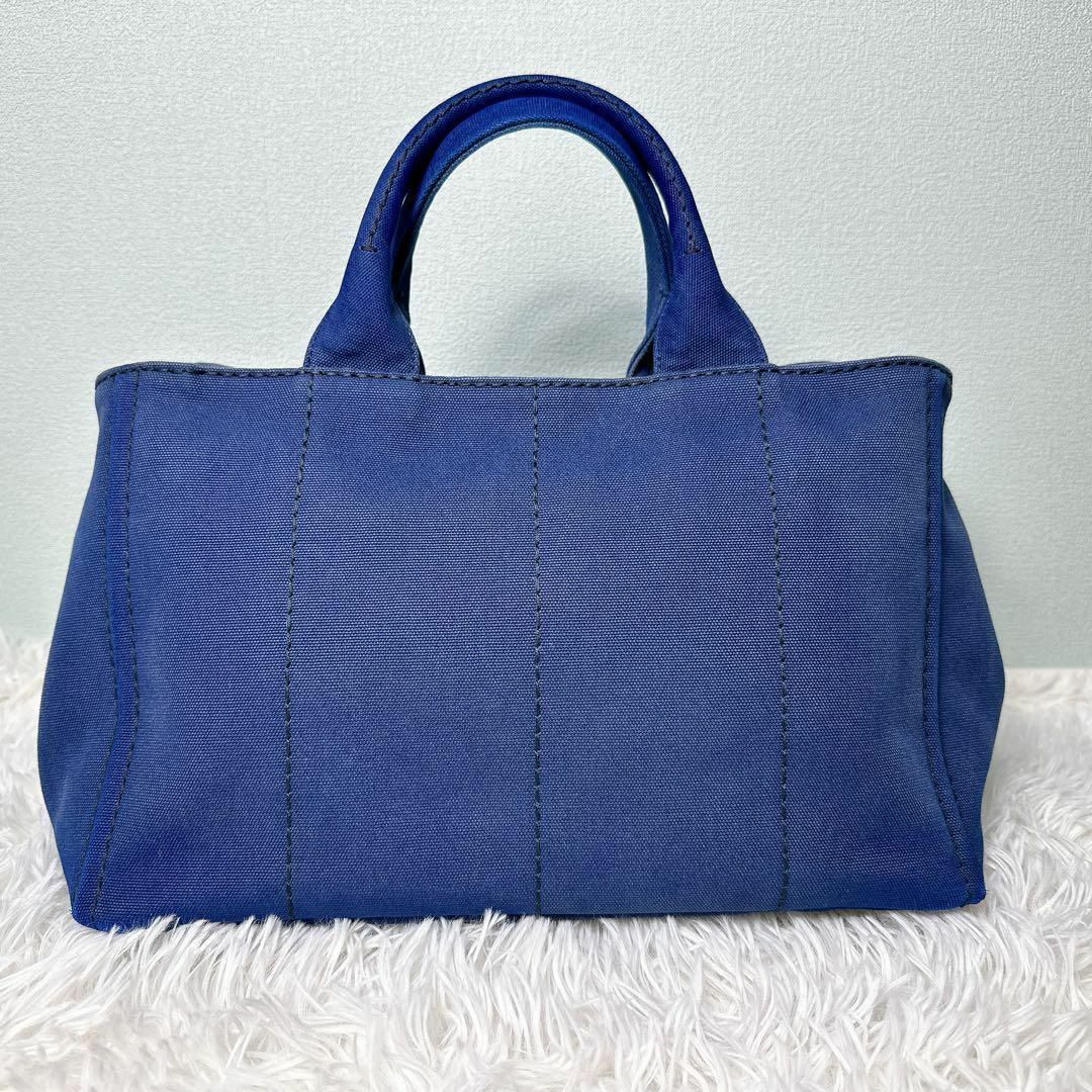 PRADA - プラダ カナパ 2way 大容量 ハンドバッグ デニム ブルー PRADA - プラダ カナパ 2way 大容量 ハンドバッグ デニム ブルー