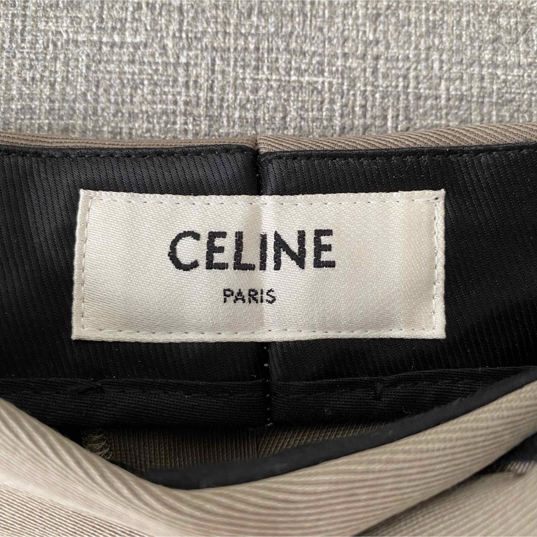 CELINE - CELINE 34 ベージュセンタープレスパンツ ストレート CELINE - CELINE 34 ベージュセンタープレスパンツ ストレート