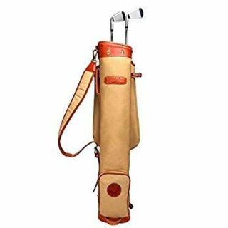 (未使用･未開封品)　Tourbonコース トレーニング 練習ゴルフバッグ クラブ トラベルケース ファスナーポケット付き 防水キャンバス&レザー 6k88evb(バッグ)