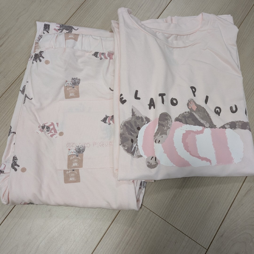 gelato pique - ジェラートピケ 猫 ピンク ルームウェア gelato pique - ジェラートピケ 猫 ピンク ルームウェア
