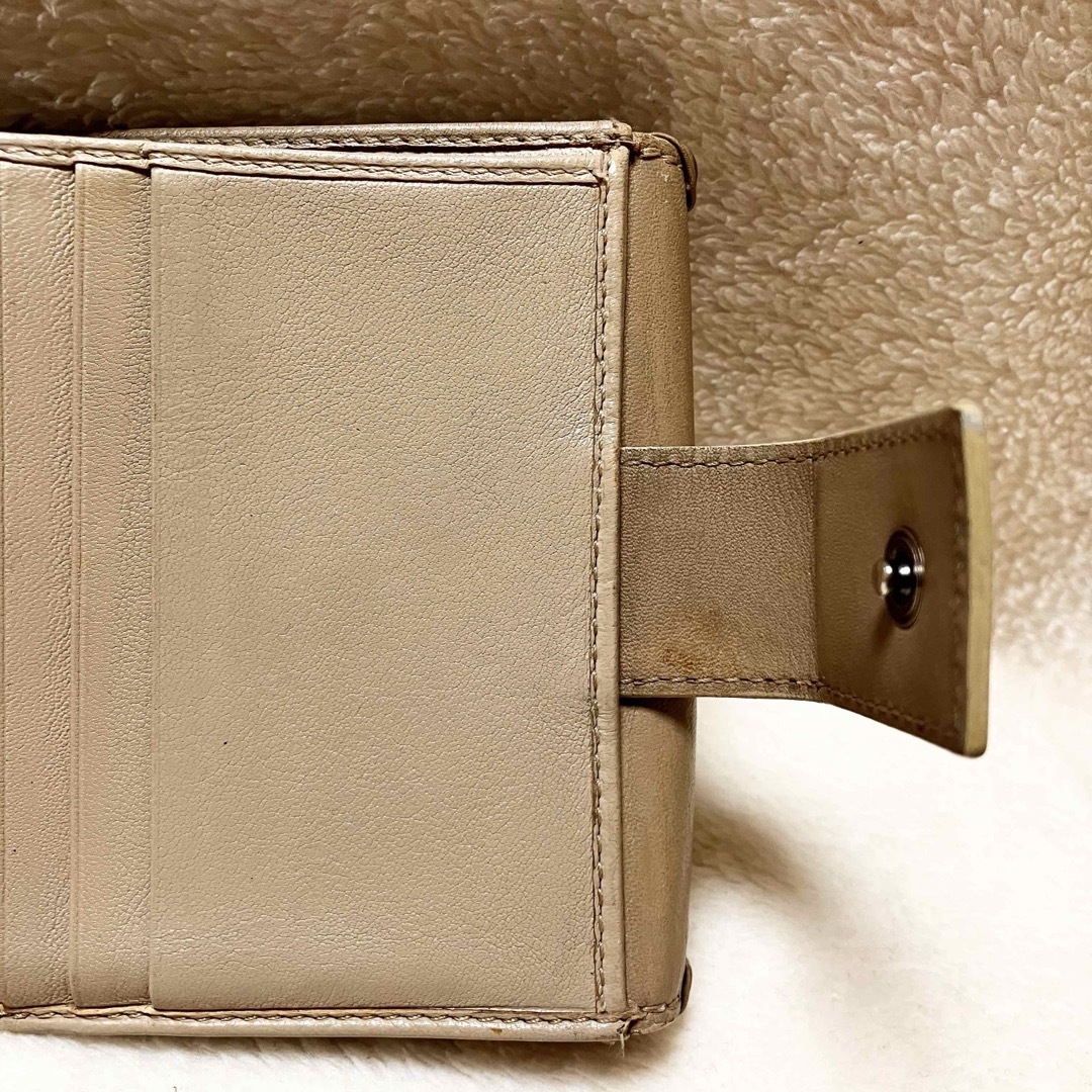 Christian Dior - Dior ベージュ トロッター柄 三つ折り財布 Christian Dior - Dior ベージュ トロッター柄 三つ折り財布