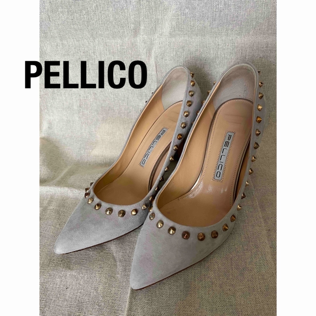 PELLICO - 【PELLICO】ペリーコスエードスタッズパンプス35 PELLICO - 【PELLICO】ペリーコスエードスタッズパンプス35