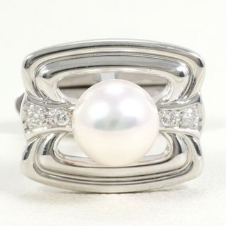 豪華で新しい ミキモト - MIKIMOTO K18WG ダイヤ パール(真珠) カフス(片方) イエローゴールド
