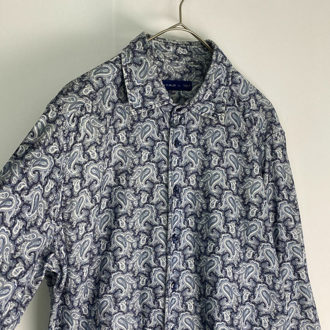 ETRO - 美品 エトロ 長袖シャツ ETRO ペイズリー 総柄 ブルー L ETRO - 美品 エトロ 長袖シャツ ETRO ペイズリー 総柄 ブルー L