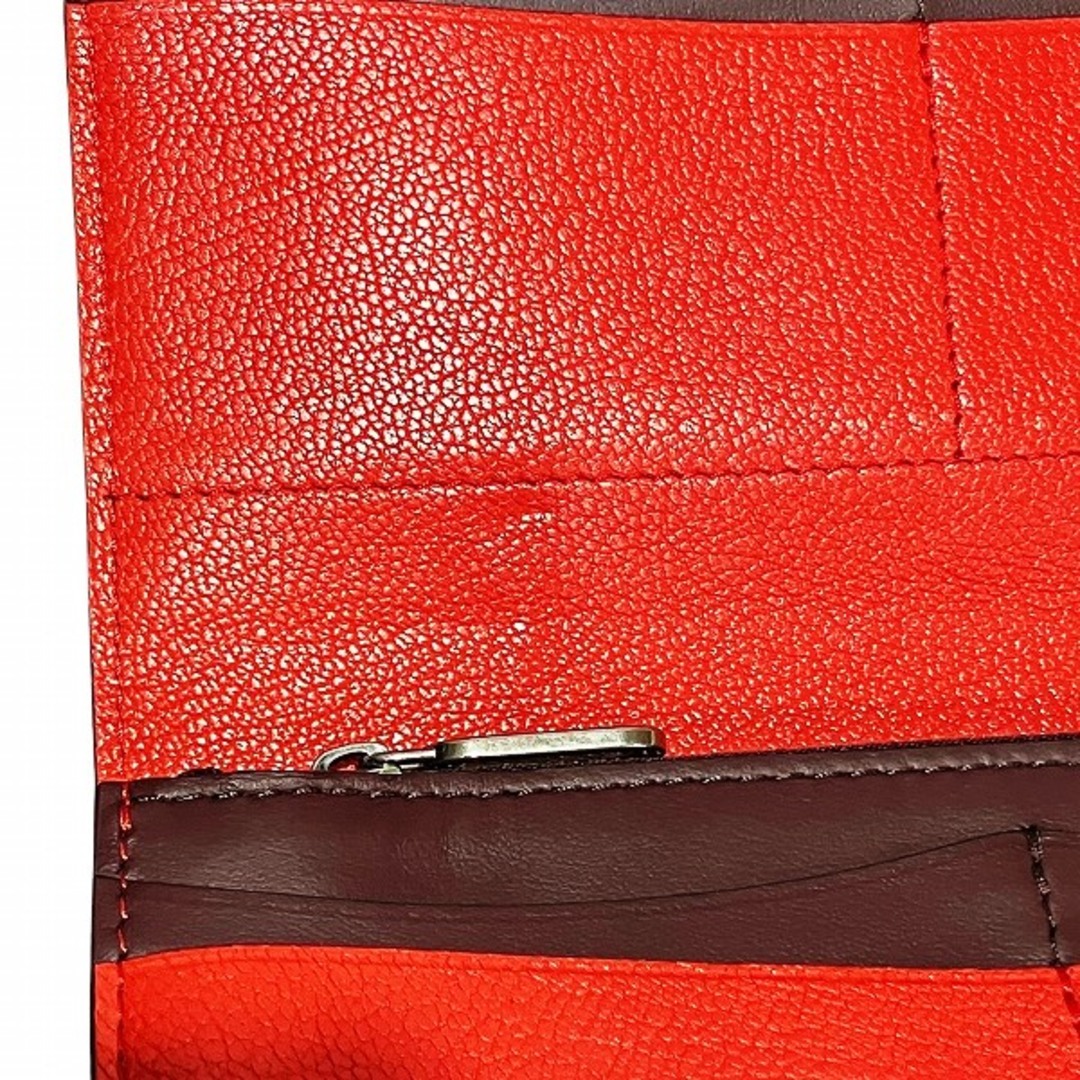 BURBERRY - バーバリー レッド レザー 3つ折り財布 レディース BURBERRY - バーバリー レッド レザー 3つ折り財布 レディース