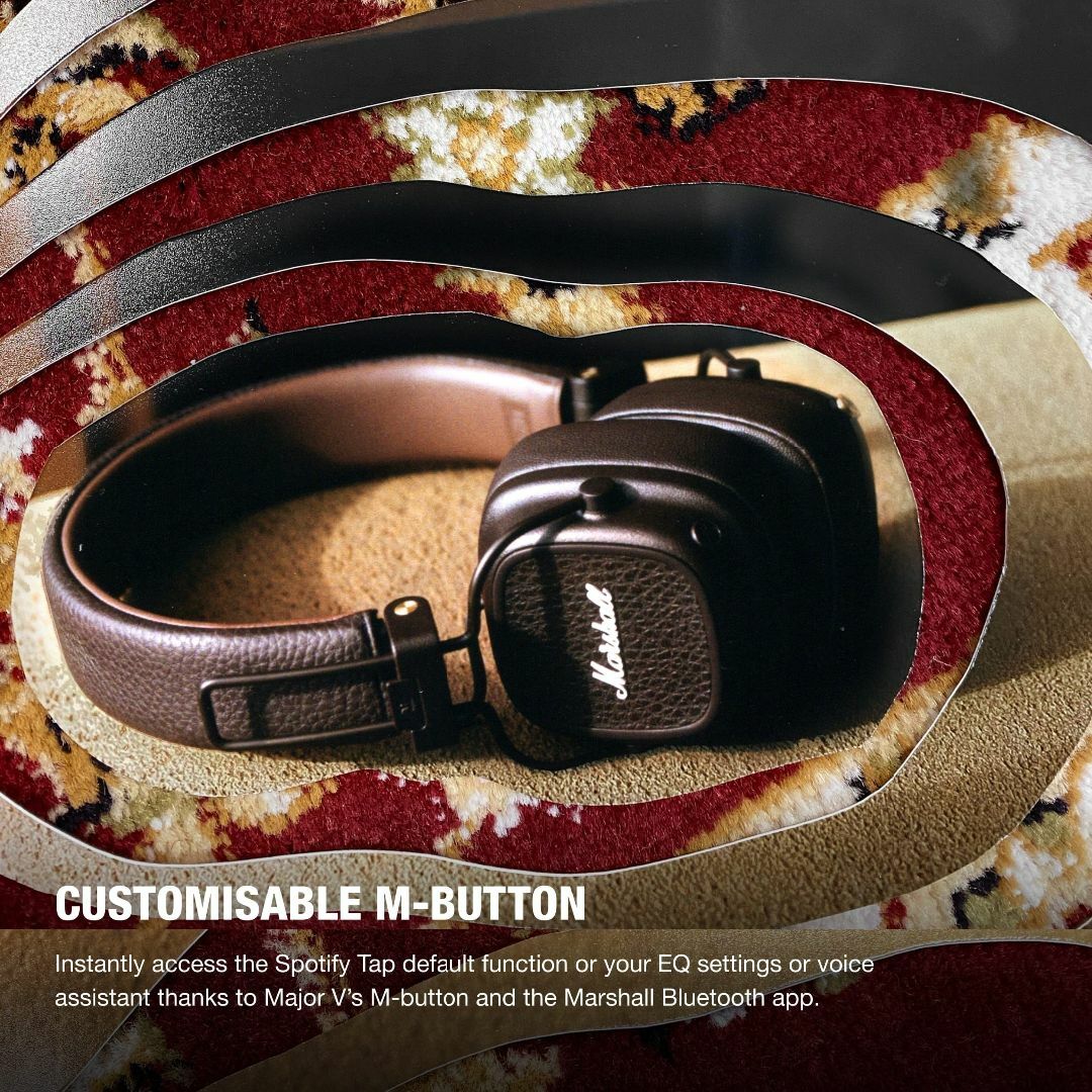 Marshall ワイヤレスオンイヤーヘッドホン Major V ブラウン Bl Marshall ワイヤレスオンイヤーヘッドホン Major V ブラウン Bl