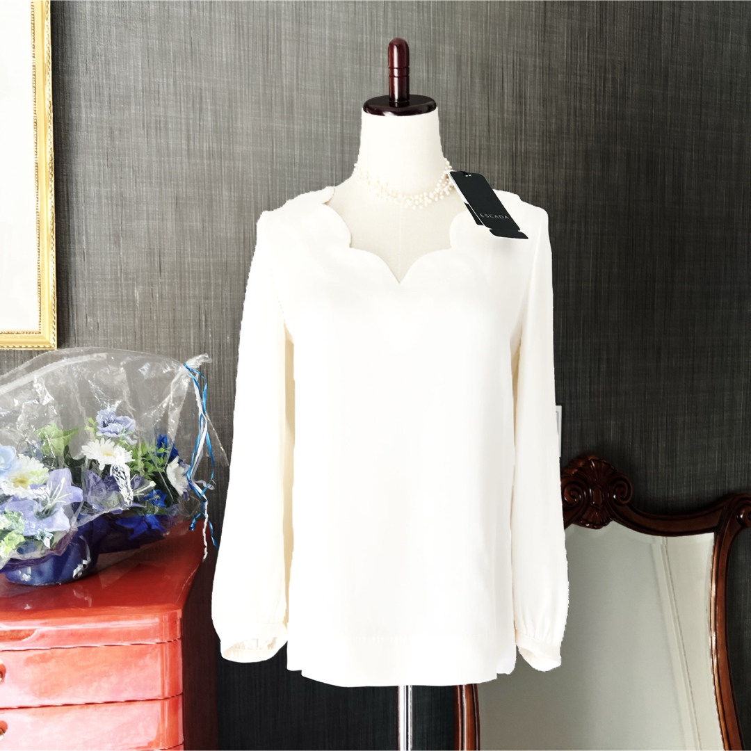 ESCADA - 新品ESCADAエスカーダ スカラップ シルク プルオーバー ESCADA - 新品ESCADAエスカーダ スカラップ シルク プルオーバー