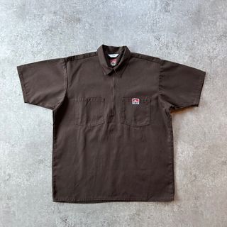 ベンデイビス(BEN DAVIS)のBEN DAVIS ベンディビス 半袖ワークシャツ USA製 L ブラウン(シャツ)