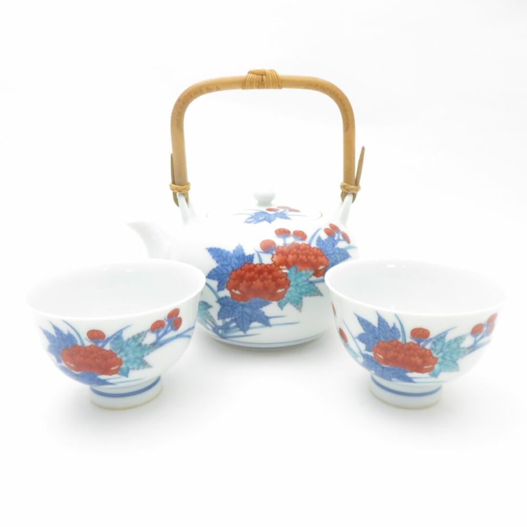 今泉今右衛門 錦芙蓉絵 急須 湯呑み 3点 セット ゆのみ 茶器 今泉今右衛門 錦芙蓉絵 急須 湯呑み 3点 セット ゆのみ 茶器