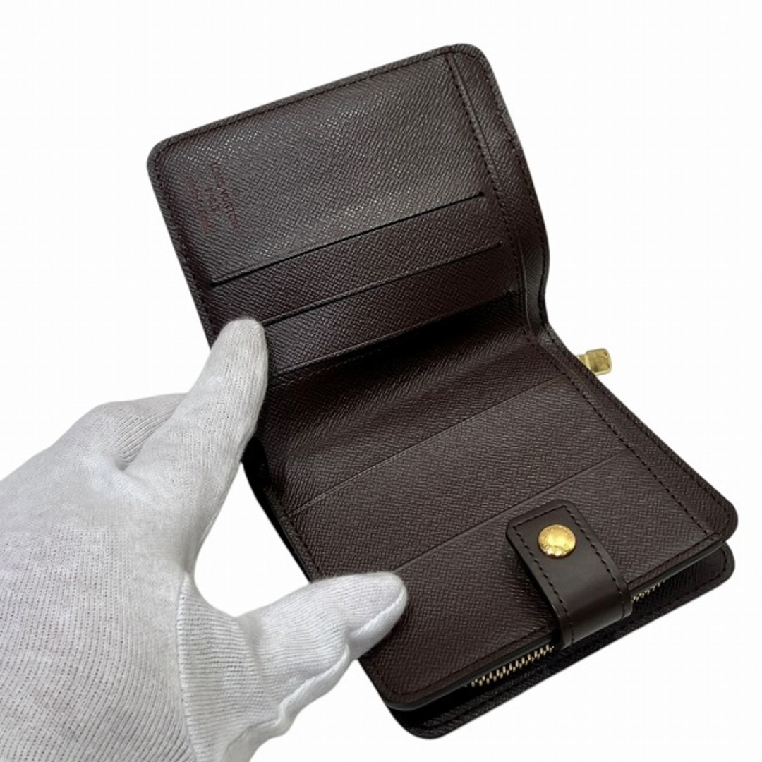 ルイヴィトン Louis Vuitton ダミエ コンパクトジップ N61668 2つ折り財布 ユニセックス 送料無料 【中古】【あす楽】 レディースのファッション小物(財布)の商品写真