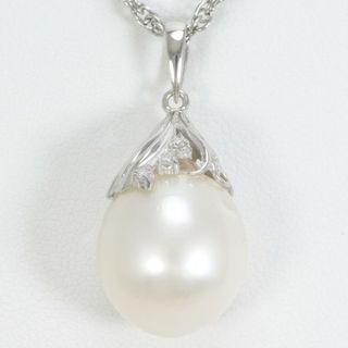 PT900 プラチナ PT850 ネックレス パール(真珠) ダイヤ 0.03 総重量約10.2g 約40cm ジュエリー 中古 送料無料 新品同様 【中古】【あす楽】 ギフトラッピング無料(ネックレス)