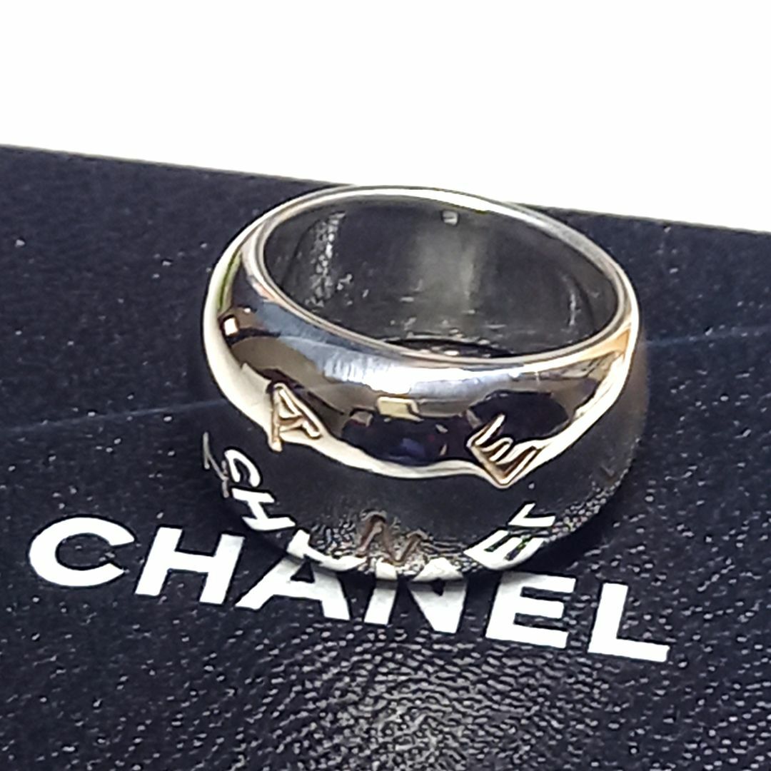 CHANEL - 新品仕上げ 極美品 シャネル 約13号 ロゴ リング CHANEL - 新品仕上げ 極美品 シャネル 約13号 ロゴ リング