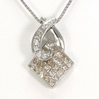 K18 18金 WG ホワイトゴールド ネックレス ブラウンダイヤ ダイヤ 総重量約2.7g 約40cm ジュエリー 中古 送料無料 新品同様 【中古】【あす楽】 ギフトラッピング無料(ネックレス)