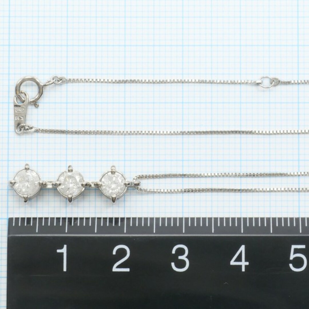 K18 18金 WG ホワイトゴールド ネックレス ダイヤ 1.0 総重量約 K18 18金 WG ホワイトゴールド ネックレス ダイヤ 1.0 総重量約