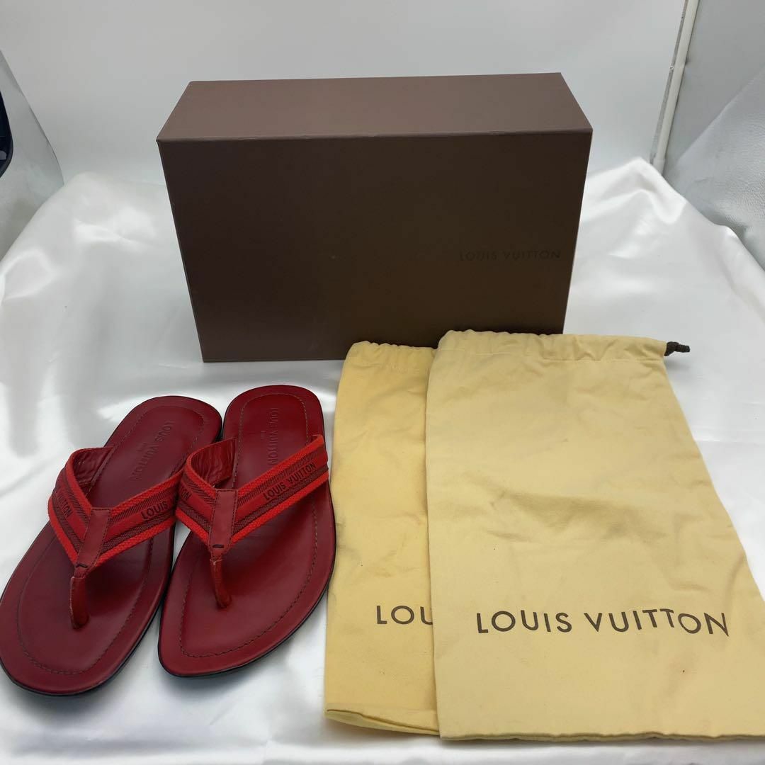 LOUIS VUITTON - ルイヴィトン ビーチサンダル ロゴ レザー LOUIS VUITTON - ルイヴィトン ビーチサンダル ロゴ レザー