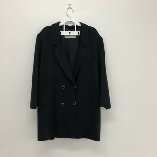 【ElleDeMode 】　ブラック　黒　レディース　アウター　ピーコート　シンプル　毛　カシミヤ(その他)