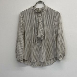 シップス(SHIPS)の【SHIPS】シップス ブラウス 長袖ブラウス トップス 長袖 36 ベージュ系 ドット柄 胸元リボン(シャツ/ブラウス(長袖/七分))