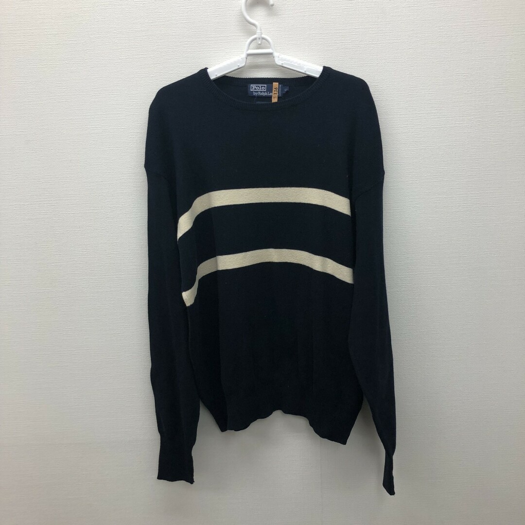 【Polo】ポロ　トップス　青系　ネイビー　LLサイズ　長袖　ライン　カジュアル　綿100％