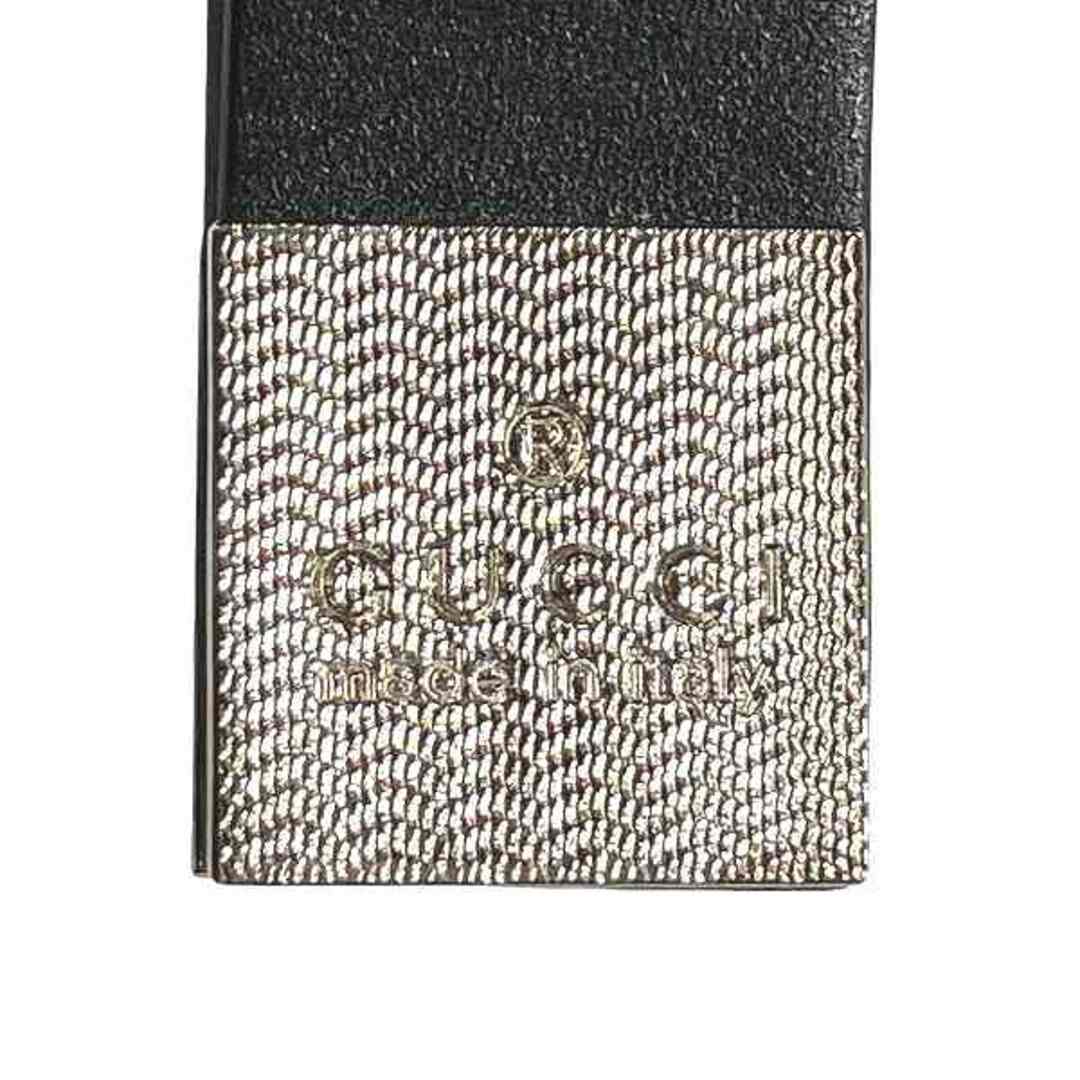 GUCCI - グッチ GUCCI キーリング チャーム シルバー×ブラック GUCCI - グッチ GUCCI キーリング チャーム シルバー×ブラック