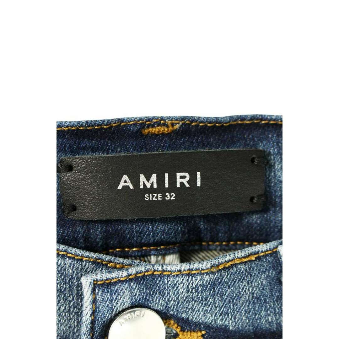 AMIRI - アミリ 蛇腹レザークラッシュデニムパンツ メンズ 32 AMIRI - アミリ 蛇腹レザークラッシュデニムパンツ メンズ 32