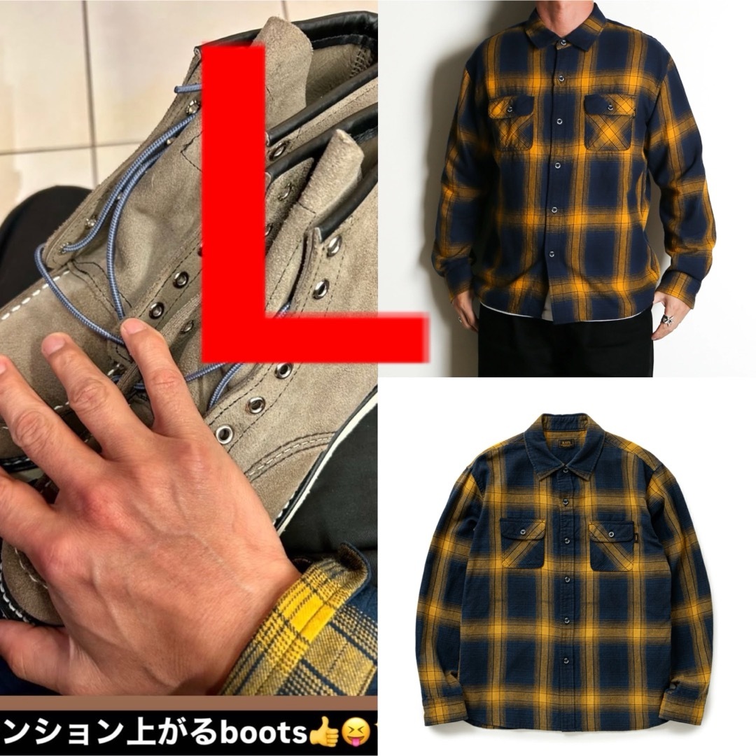RATS - rats チェックシャツ Lサイズ キムタク ネルシャツの通販 RATS - rats チェックシャツ Lサイズ キムタク ネルシャツの通販