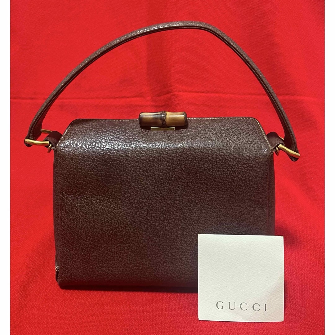GUCCI - 希少 GUCCI グッチ ターンロック バッグ バンブー シボ GUCCI - 希少 GUCCI グッチ ターンロック バッグ バンブー シボ