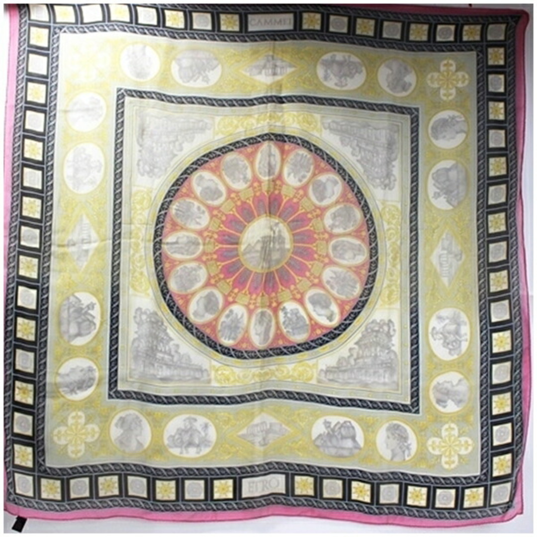 ETRO - エトロ シルク スカーフ ピンク×マルチカラー 中古 A ETRO - エトロ シルク スカーフ ピンク×マルチカラー 中古 A