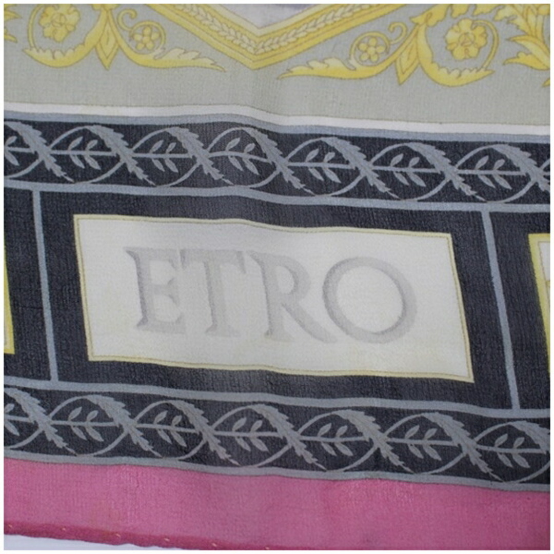 ETRO - エトロ シルク スカーフ ピンク×マルチカラー 中古 A ETRO - エトロ シルク スカーフ ピンク×マルチカラー 中古 A