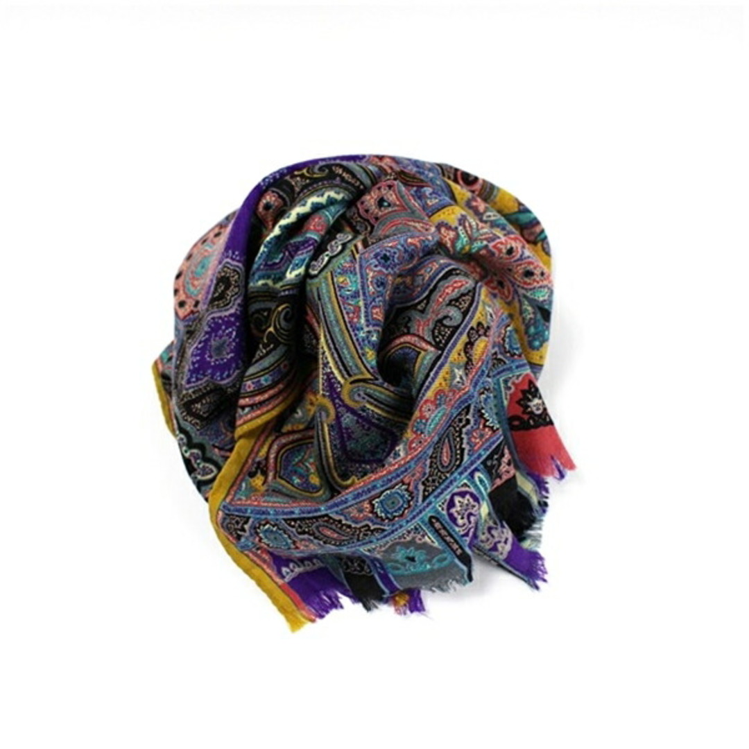 ETRO - エトロ ウール シルク ストール 長方形 マスタード ETRO - エトロ ウール シルク ストール 長方形 マスタード