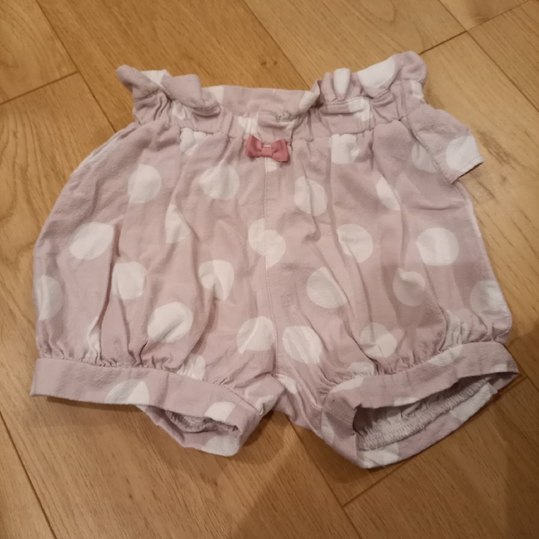 ピンク 水玉 ショートパンツ 100 キッズ/ベビー/マタニティのキッズ服女の子用(90cm~)(パンツ/スパッツ)の商品写真