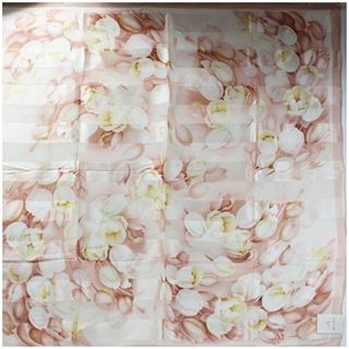ジュンアシダ シルク スカーフ 未使用 花柄  ピンク 中古 Sランク jun ashida | レディース 女性 タグ付き   【ネコポス送料無料】(バンダナ/スカーフ)