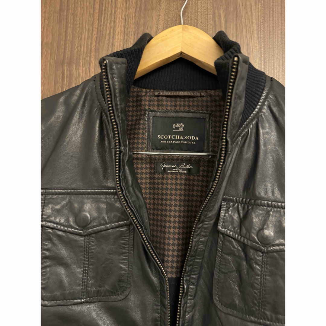 SCOTCH & SODA - SCOTCH & SODA 本革ジャケット ブラック SCOTCH & SODA - SCOTCH & SODA 本革ジャケット ブラック