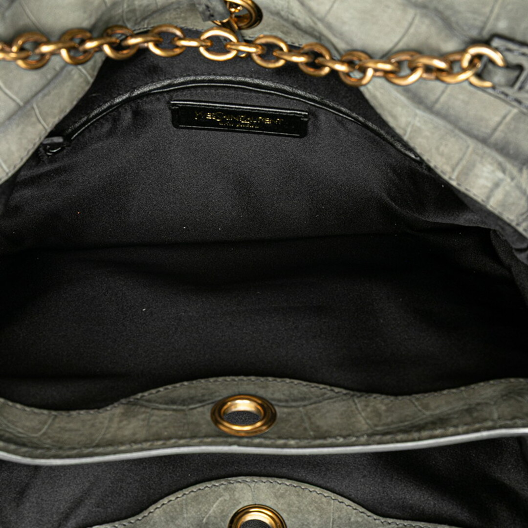 SAINT LAURENT - サンローラン クロコ型押し ショルダーバッグ SAINT LAURENT - サンローラン クロコ型押し ショルダーバッグ