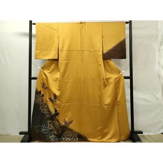 平和屋着物■訪問着　舞蝶花文　暈し染め　金銀彩　正絹　逸品　CAAP1950ze(着物)