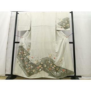 平和屋着物■訪問着　絞り　草花文　金銀彩　正絹　逸品　BAAR3355ea(着物)
