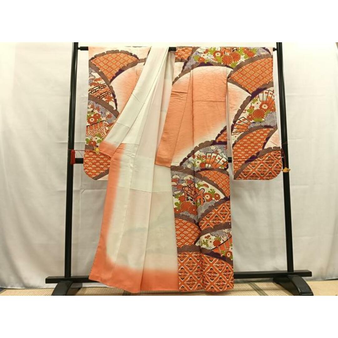 平和屋着物□豪華振袖 御所車花文 暈し染め 金彩 正絹 逸品 平和屋着物□豪華振袖 御所車花文 暈し染め 金彩 正絹 逸品