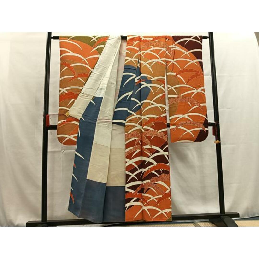 平和屋着物□豪華振袖 駒刺繍 雪芝文 銀彩 正絹 逸品 AAAS3415mf 平和屋着物□豪華振袖 駒刺繍 雪芝文 銀彩 正絹 逸品 AAAS3415mf