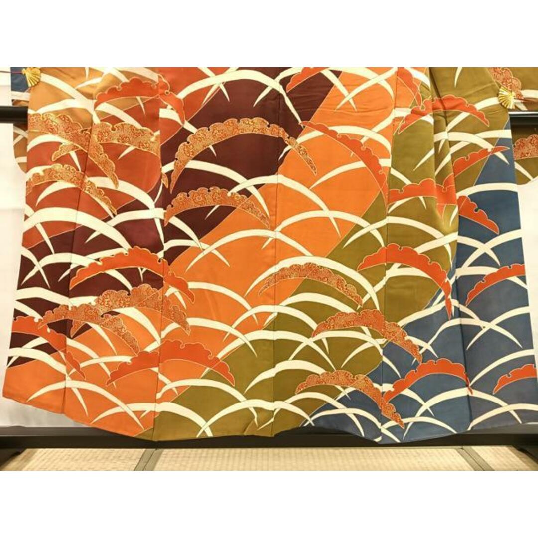 平和屋着物□豪華振袖 駒刺繍 雪芝文 銀彩 正絹 逸品 AAAS3415mf 平和屋着物□豪華振袖 駒刺繍 雪芝文 銀彩 正絹 逸品 AAAS3415mf