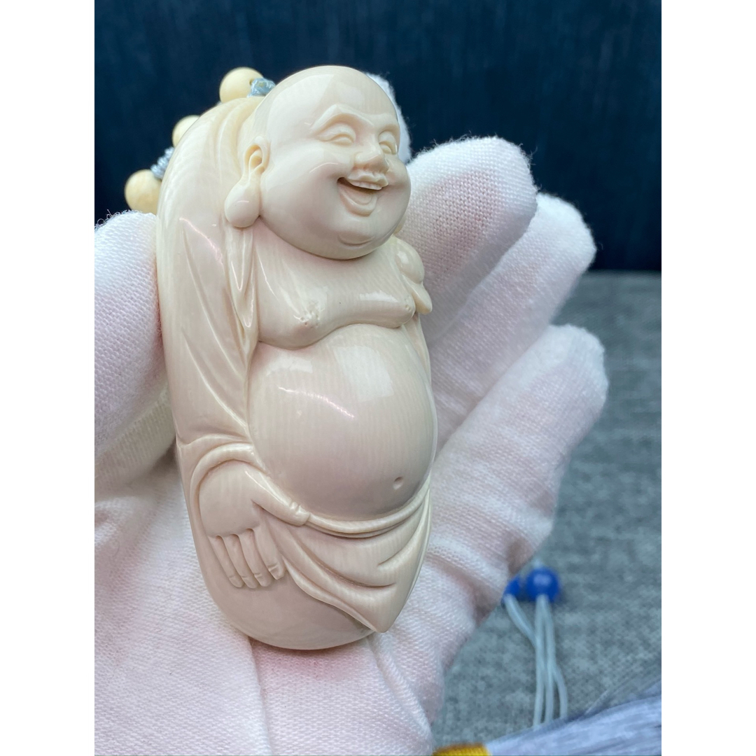 天然マンモス牙美しい手作り彫刻 招財弥勒 ブレスレット 手握り 天然マンモス牙美しい手作り彫刻 招財弥勒 ブレスレット 手握り