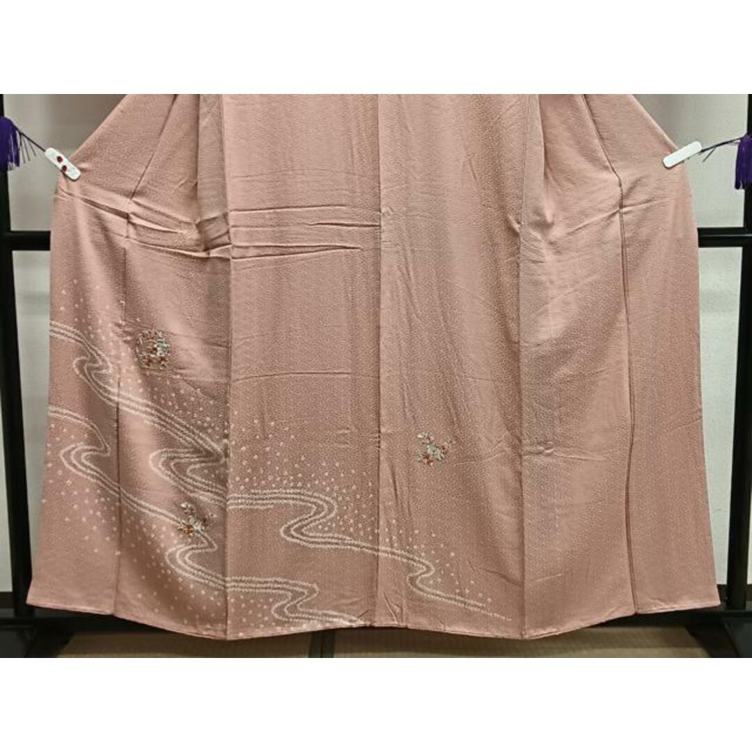 平和屋着物□訪問着 絞り 刺繍 流水草花丸文 正絹 逸品 平和屋着物□訪問着 絞り 刺繍 流水草花丸文 正絹 逸品