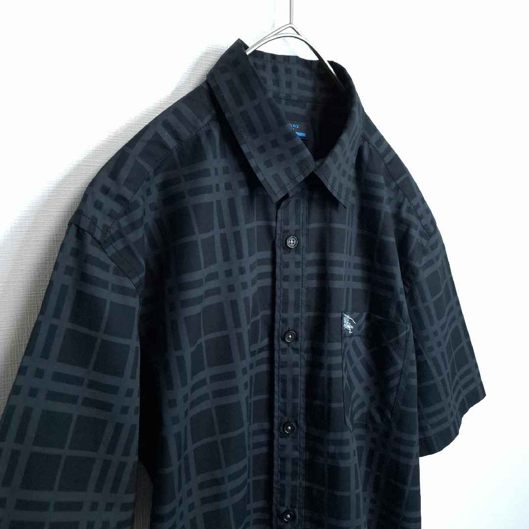 BURBERRY - 【美品】BURBERRY BLUE LABEL 黒 チェック柄 半袖 BURBERRY - 【美品】BURBERRY BLUE LABEL 黒 チェック柄 半袖