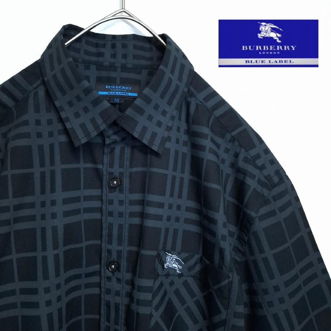 BURBERRY - 【美品】BURBERRY BLUE LABEL 黒 チェック柄 半袖 BURBERRY - 【美品】BURBERRY BLUE LABEL 黒 チェック柄 半袖