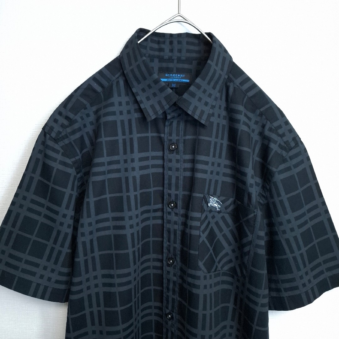 BURBERRY - 【美品】BURBERRY BLUE LABEL 黒 チェック柄 半袖 BURBERRY - 【美品】BURBERRY BLUE LABEL 黒 チェック柄 半袖
