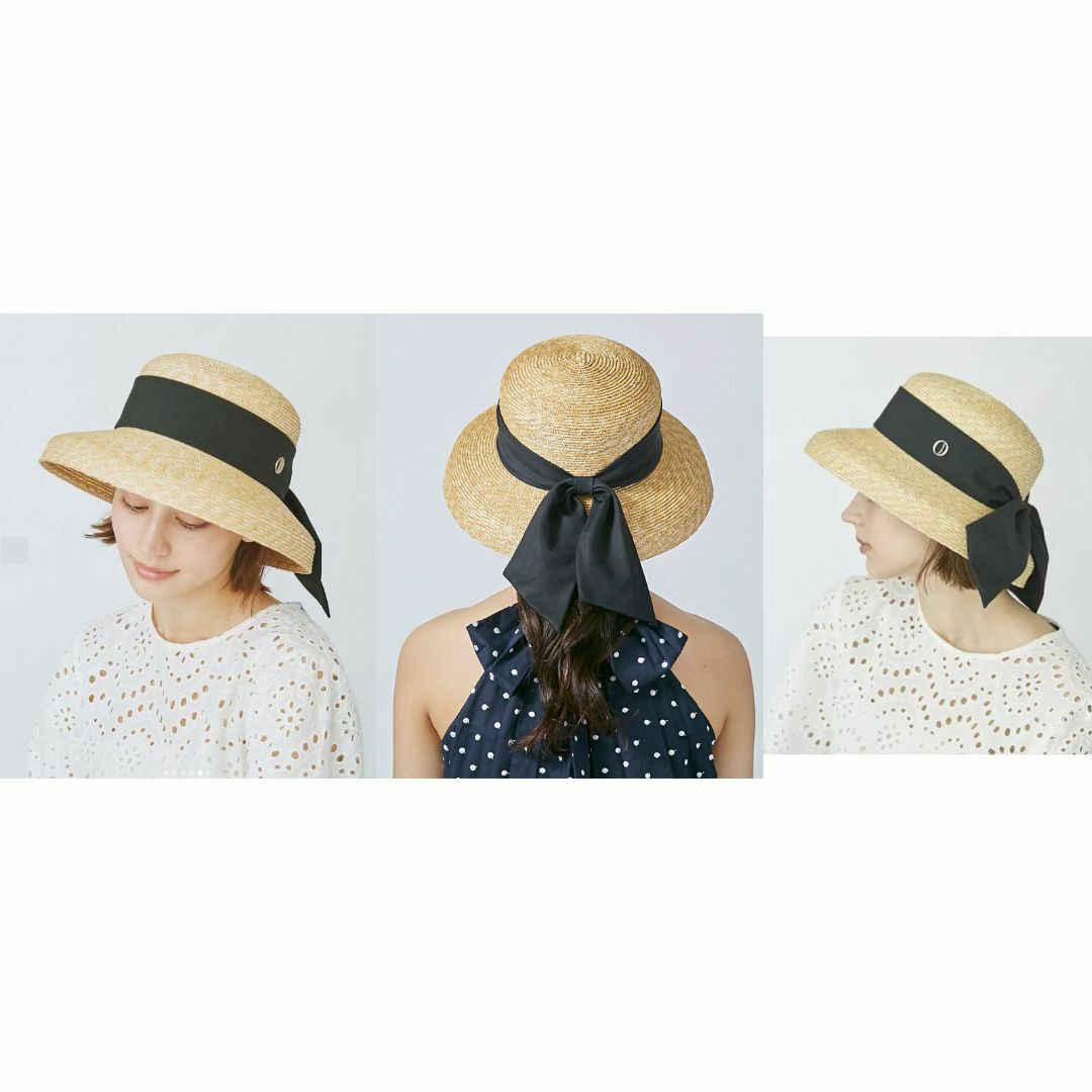 黒】Chapeau d' O シャポードオー カサブランカ 麦わら帽子 の 黒】Chapeau d' O シャポードオー カサブランカ 麦わら帽子 の