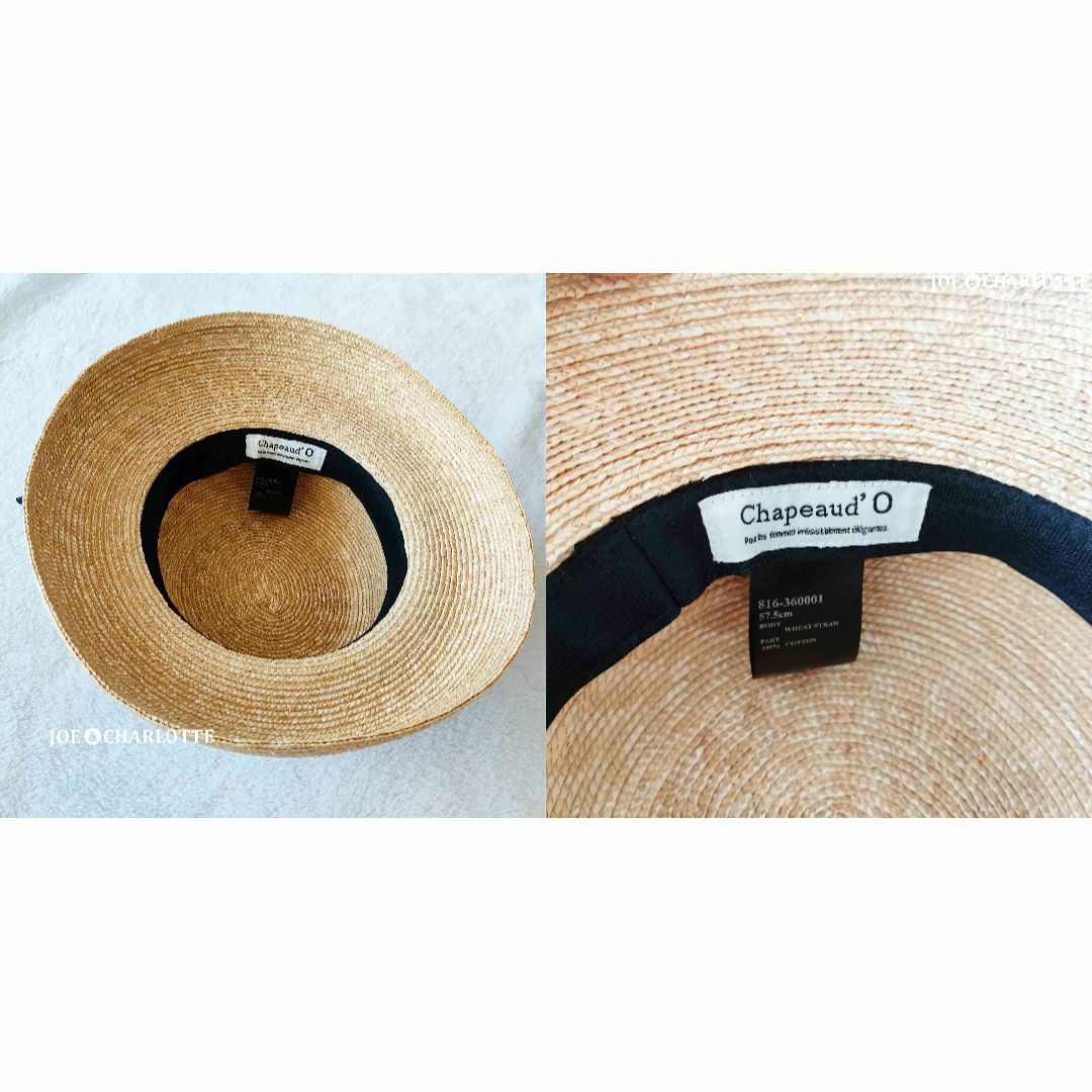 黒】Chapeau d' O シャポードオー カサブランカ 麦わら帽子 の 黒】Chapeau d' O シャポードオー カサブランカ 麦わら帽子 の